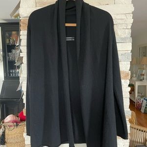 Blk cashmere 100% shawl collared cardigan